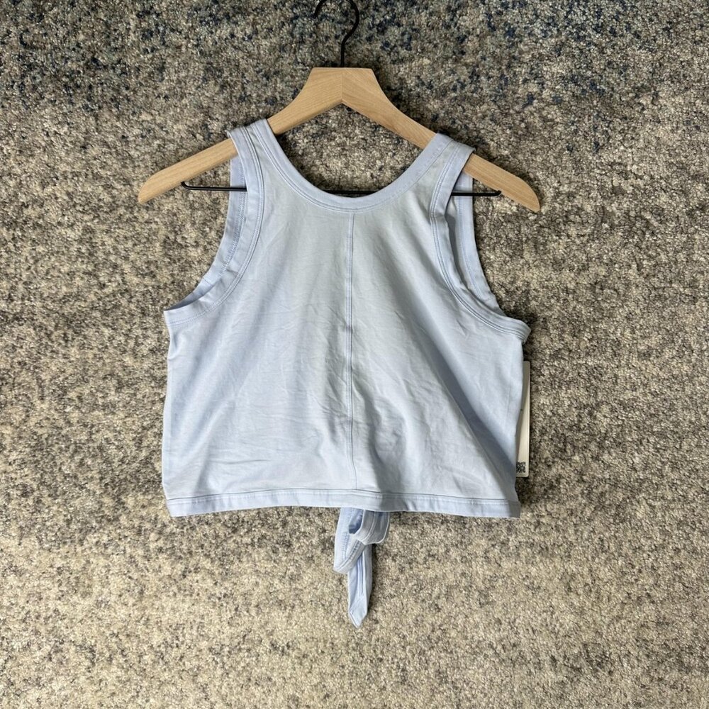 Lululemon Tank Top Womens 4‎ Blue It's A Tie Pima Cotton Cropped Tie Back